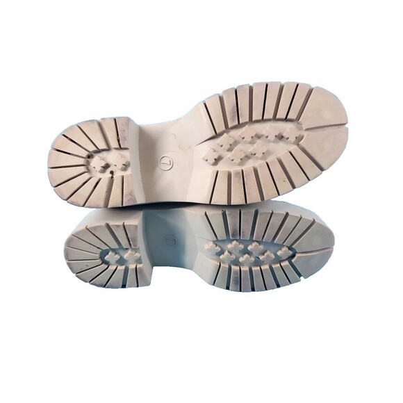 Womens Chunky Boot Sz 7 Winter Duck Boot Cream Zipped - Picture 6 of 10